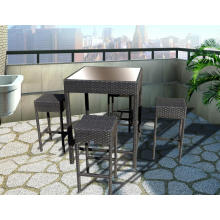 Outdoor Wicker High Dining Bar Table Set